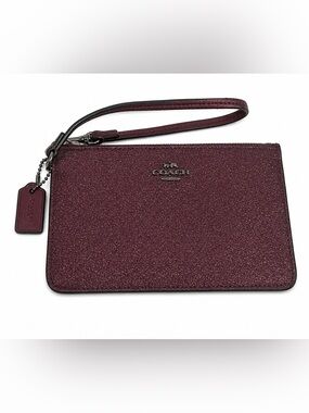 Coach Glitter Wristlet in Deep Plum EUC